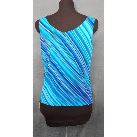 2 pc Virgo Petite Womens‎ 6P Sheer Blouse Long Sleeves Turquoise Shell Buttons - Picture 7 of 16